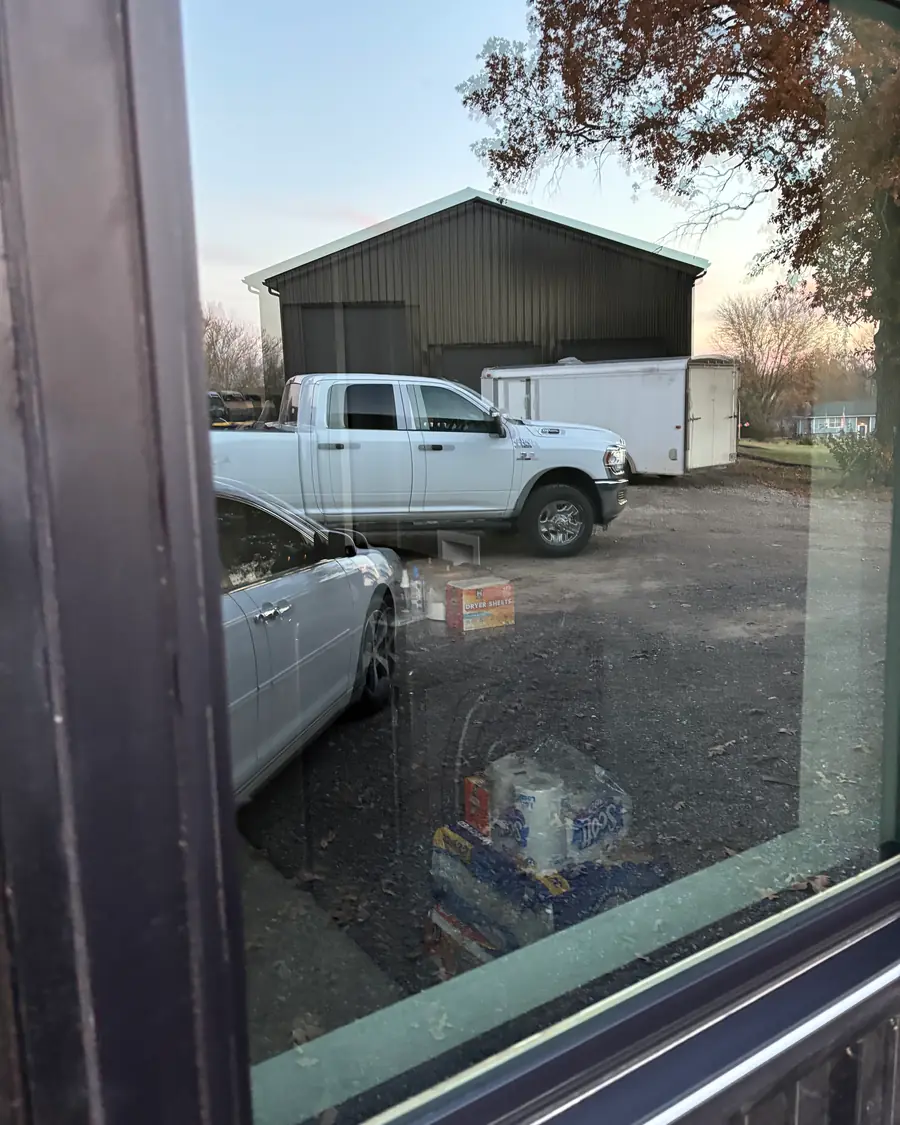 The same window clean, with a clear view of the yard